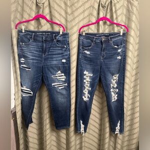 Bundle lot of two pairs of jeans American Eagle jeggings size 12 14